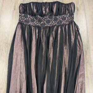 Eliza J Black and Brown Strapless Dress